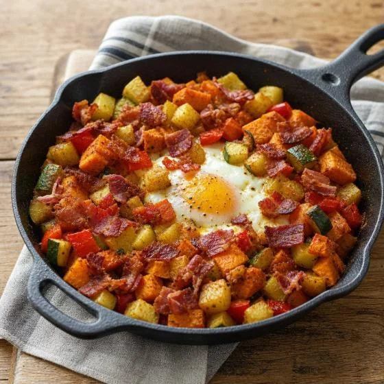 Zoete aardappel hash